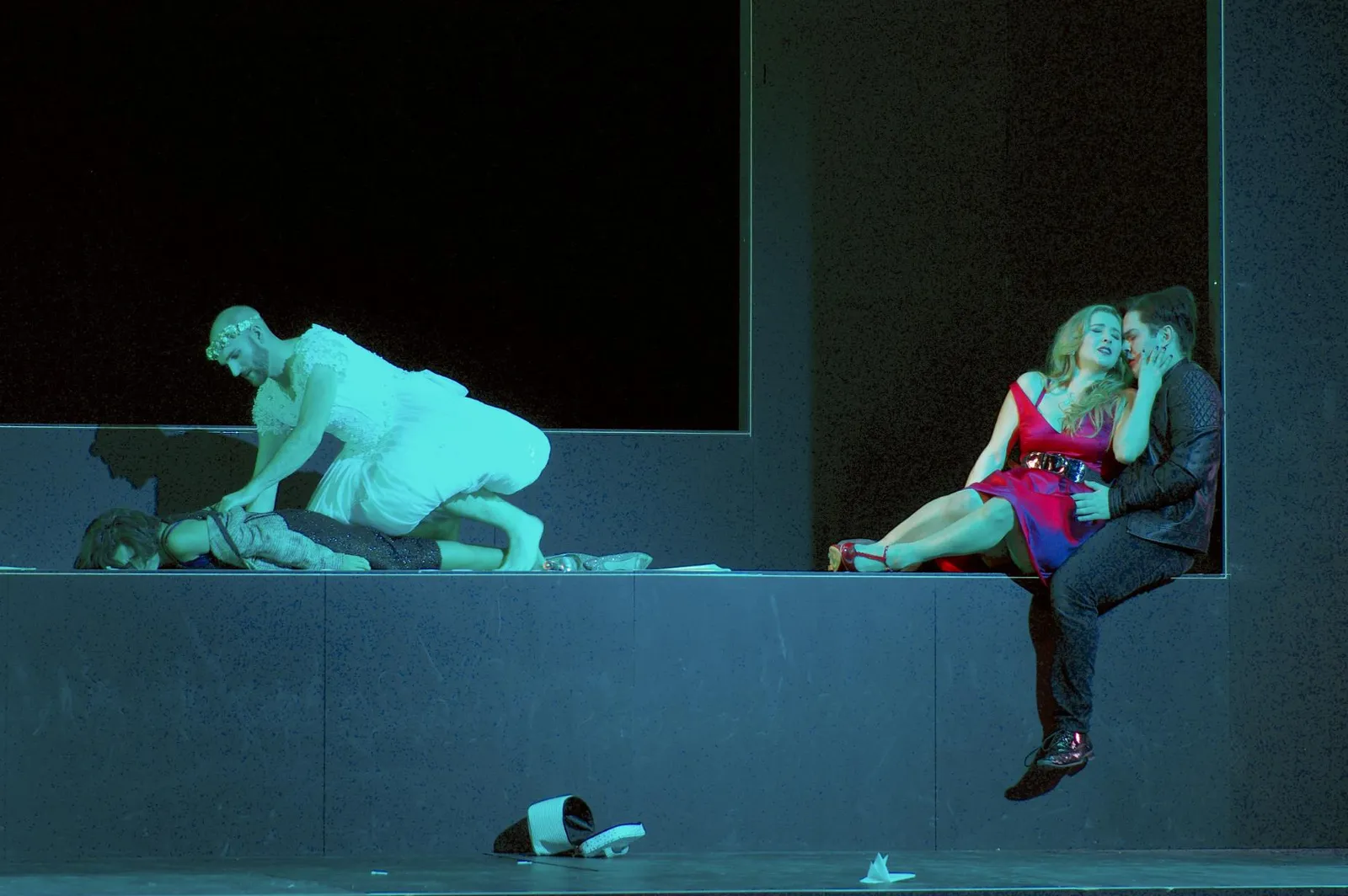 Opera production scene with Venicia Rasmussen